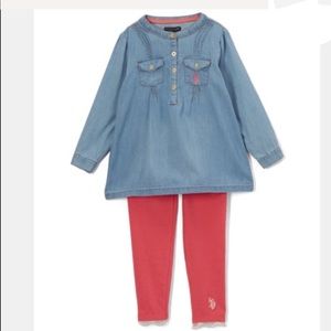 New U.S. Polo blue jean tunic with leggings